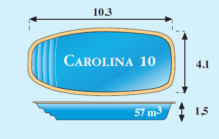 Plano piscina modelo Carolina 10,00 x 4,10