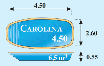 Plano piscina modelo Carolina 4,50 x 2,60