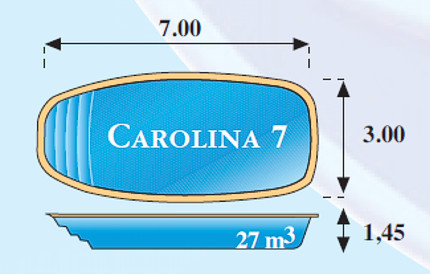 Plano piscina modelo Carolina 7,00 x 3,00