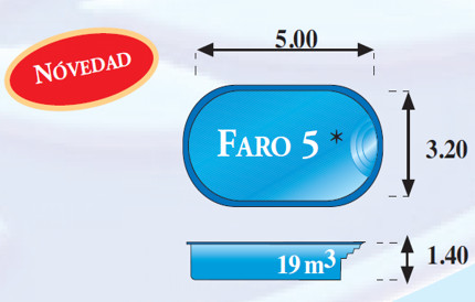 Plano piscina modelo Faro 5,00 x 3,20