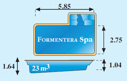 Plano piscina modelo Formentera 5,80 x 2,90 x 3,67