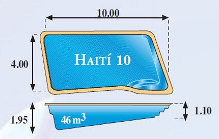 Plano piscina modelo Haiti 10,00 x 4,00