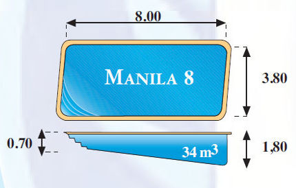 Plano piscina modelo Manila 8,00 x 3,80
