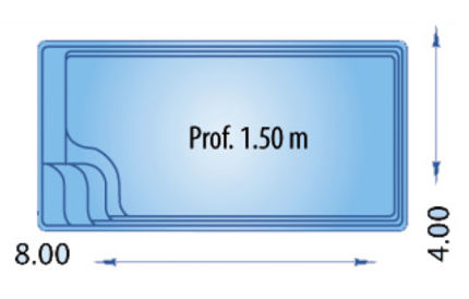 Plano piscina modelo Star 8 8,00 x 4,00