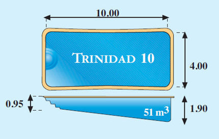 Plano piscina modelo Trinidad 10,00 x 4,00