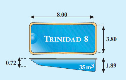 Plano piscina modelo Trinidad 8,00 x 3,80